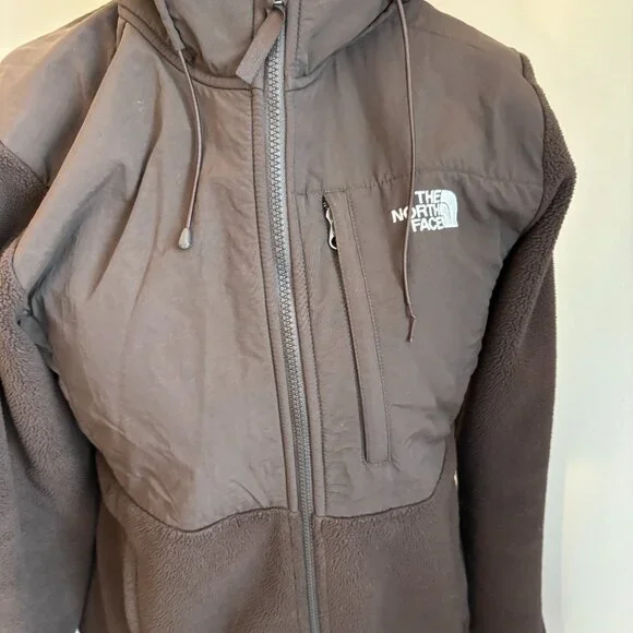The North Face Brown Fleece Hooded Jacket Women's Large Full Zip - Picture 3 of 11